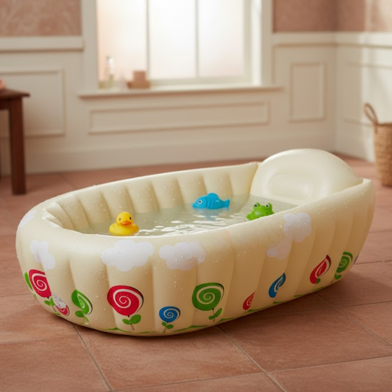 Vasca da bagno gonfiabile per bambini sdraiata