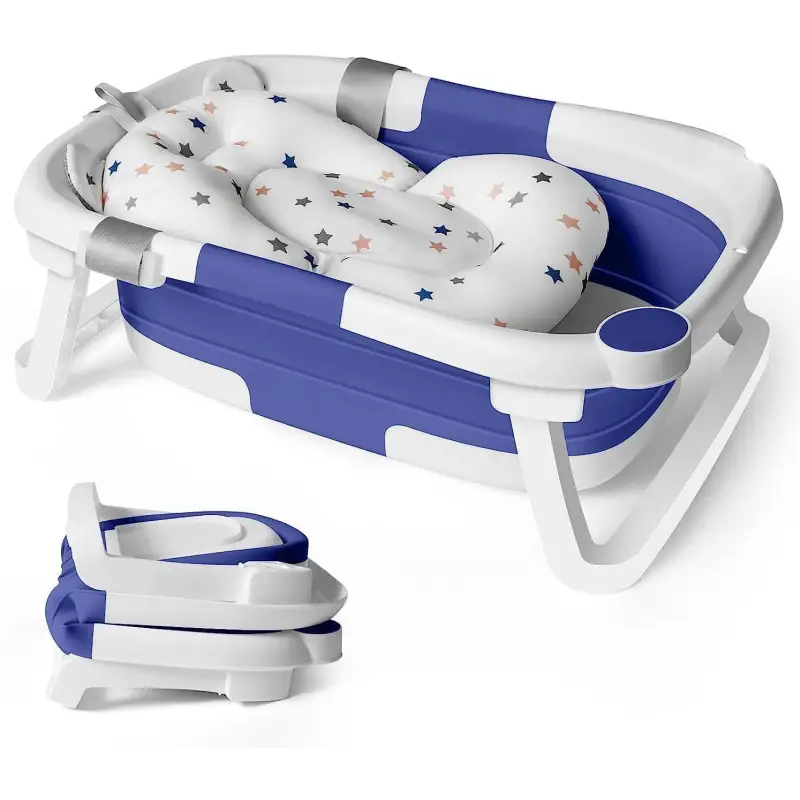 Baignoire Pliable Bébé Avec Support Bleu