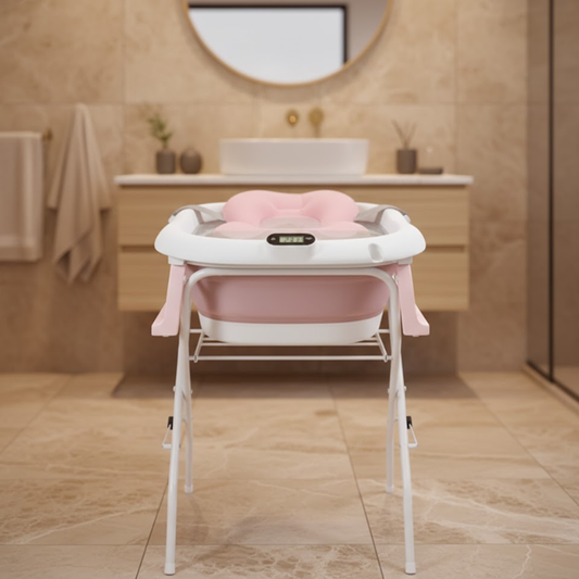 Baignoire Bébé Sur Pied Pliable Rose