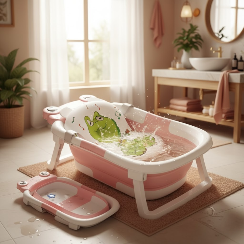 Baignoire Pliable Bebe 0-3 ans Avec Coussin