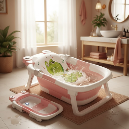 Baignoire Pliable Bebe 0-3 ans Avec Coussin