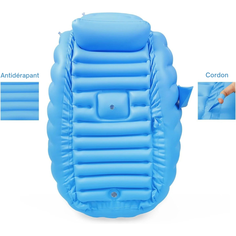 Vasca da bagno gonfiabile per bambini con pompa, blu