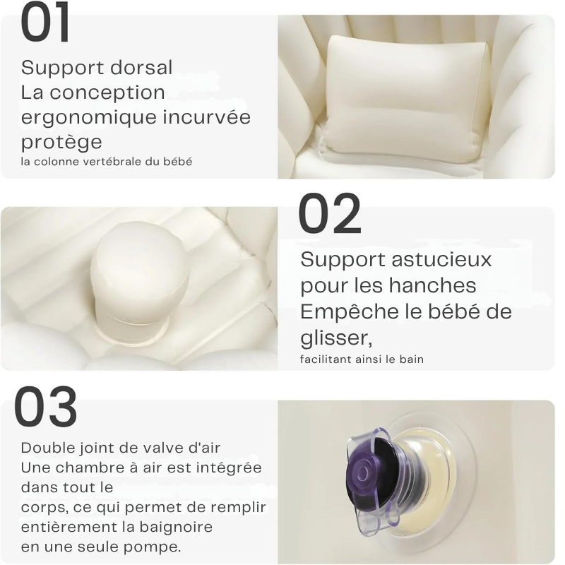 Vasca da bagno gonfiabile per bambini con scarico