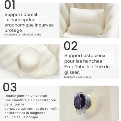 Vasca da bagno gonfiabile per bambini con scarico