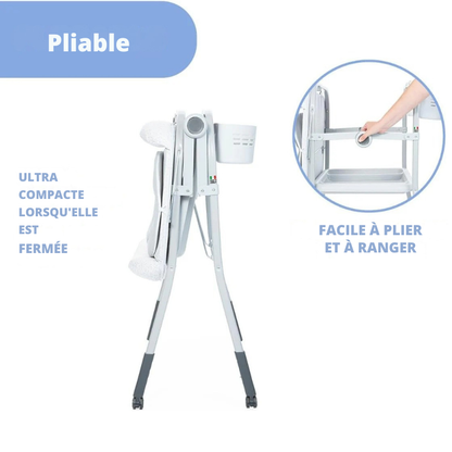 Fasciatoio per bagnetto con contenitore blu