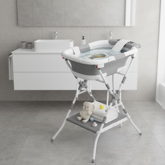 Baignoire Bébé Sur Pied Pliable Grise