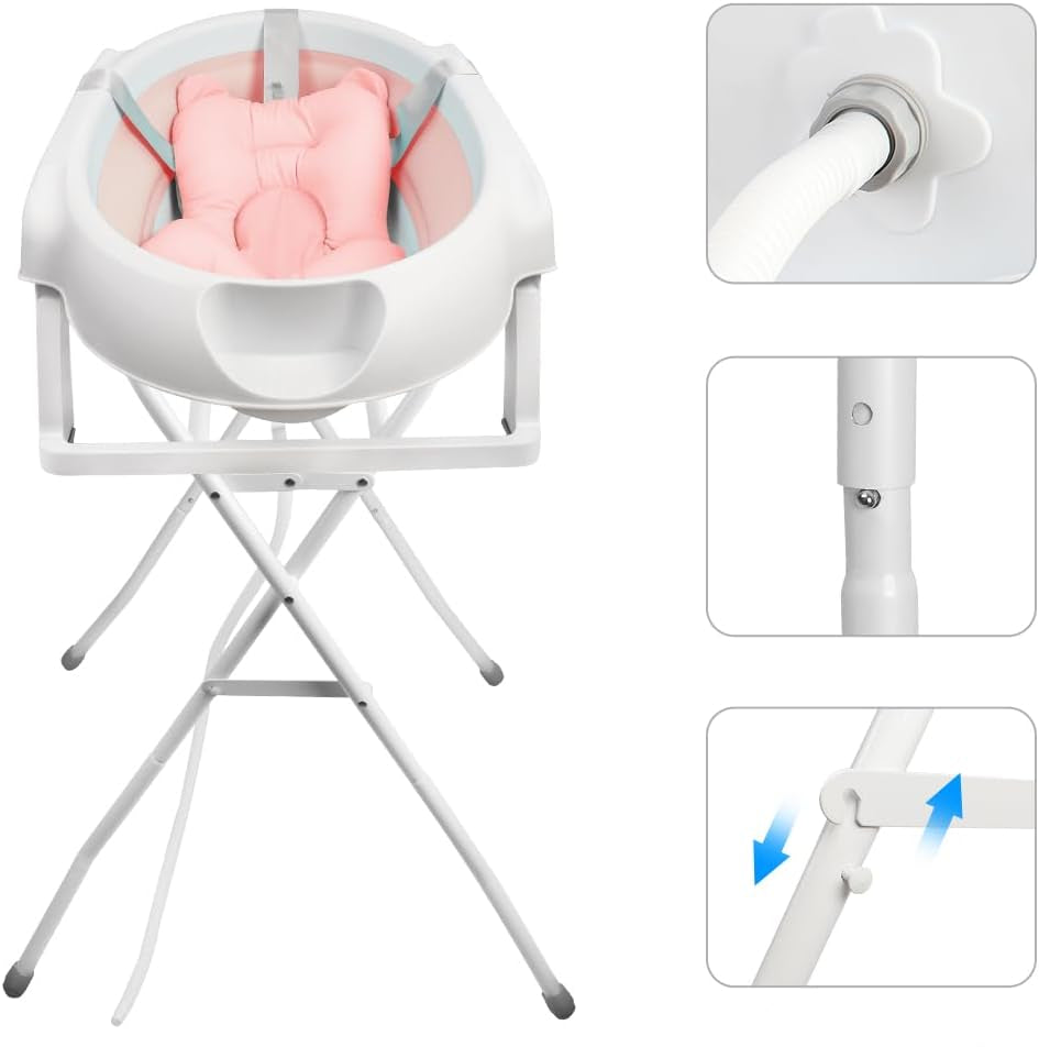 Baignoire Bébé Sur Pied Avec Support Gris