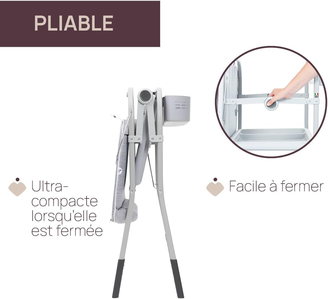 Baignoire Bebe Table à Langer Avec Rangement Gris