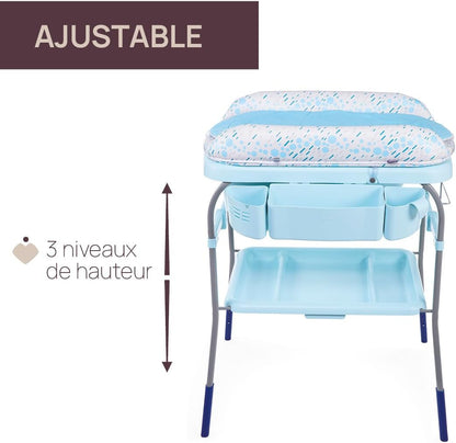 Baignoire Bebe Table à Langer Avec Rangement Bleu