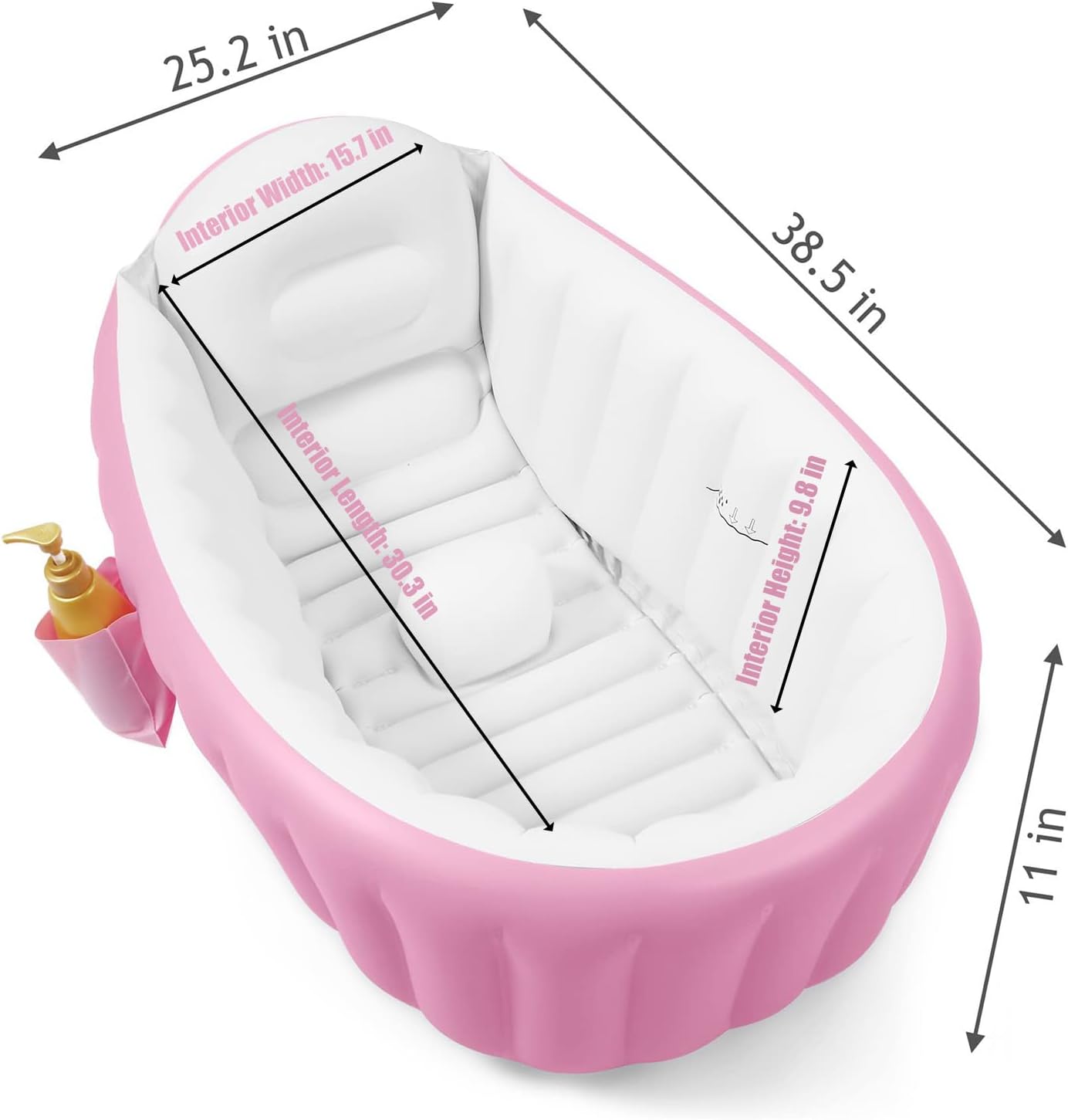 Baignoire Bébé Gonflable Avec Pompe Rose