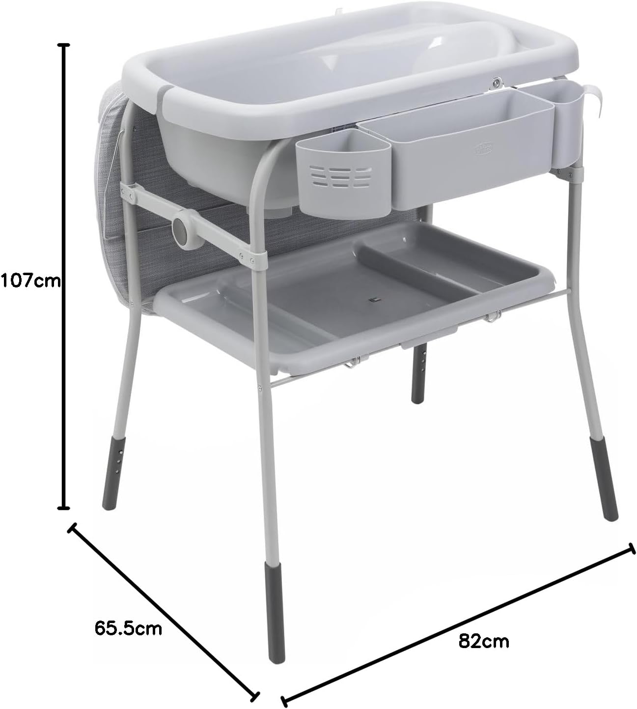 Baignoire Bebe Table à Langer Avec Rangement Gris