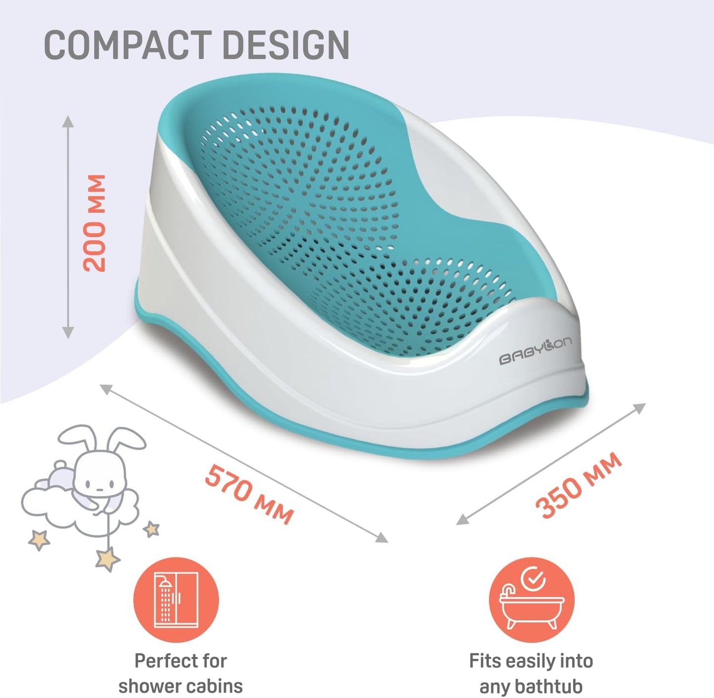 Transat De Bain Bébé Antidérapant turquoise