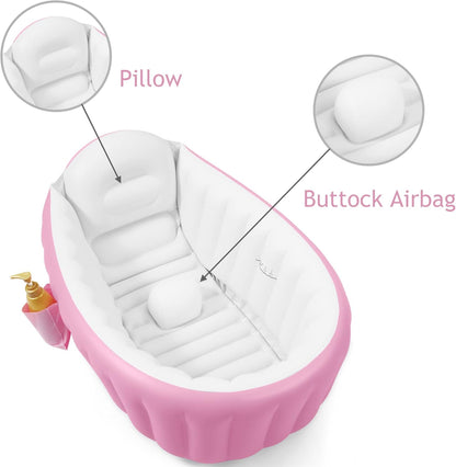 Baignoire Bébé Gonflable Avec Pompe Rose