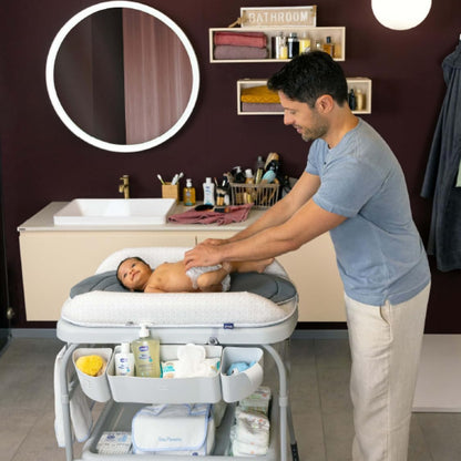 Baignoire Bebe Table à Langer Avec Rangement Gris