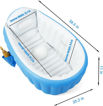 Baignoire Bébé Gonflable Avec Pompe Bleu