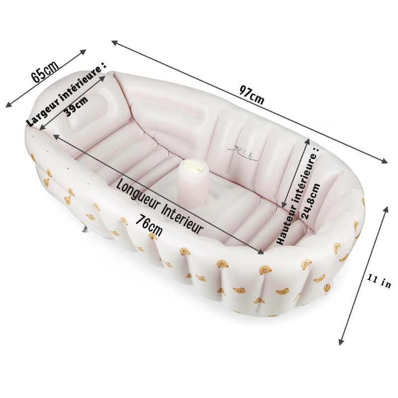 Bañera inflable para bebé con bomba y asiento de baño