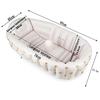 Baignoire Bébé Gonflable Avec Pompe et Siège de bain