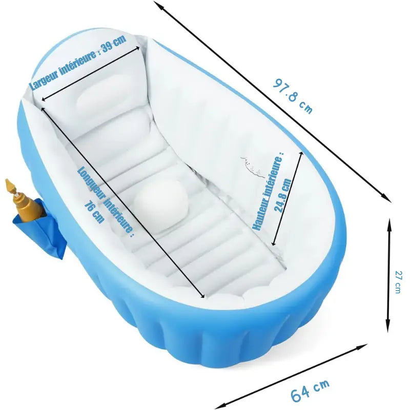 Baignoire Bébé Gonflable Avec Pompe Rose