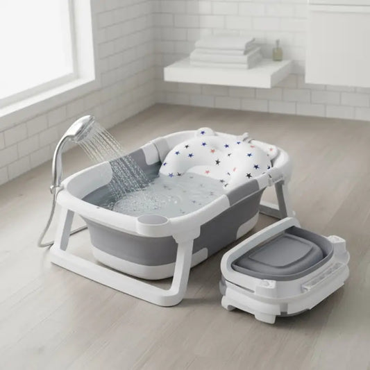 Baignoire Bebe Pliable Avec Douchette Gris
