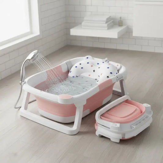 Baignoire Bebe Pliable Avec Douchette Rose