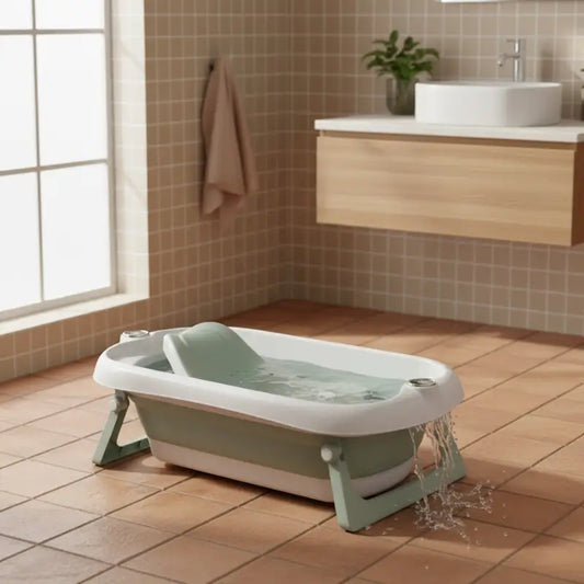 Baignoire Bébé Pliable Avec Transat Vert