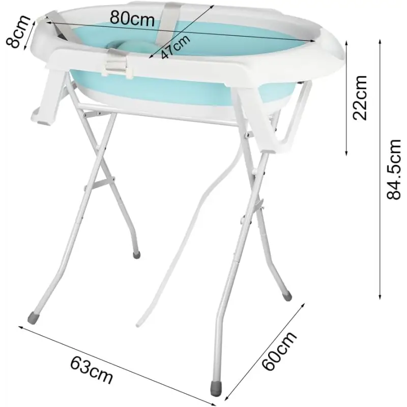 Baignoire Bébé Sur Pied Avec Support Bleu