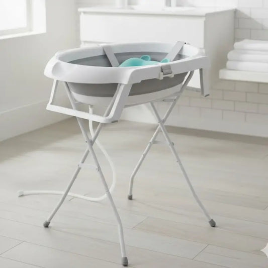 Baignoire Bébé Sur Pied Avec Support Gris