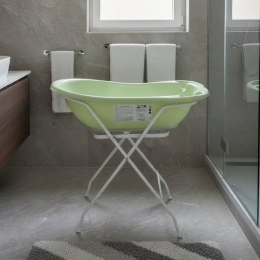 Baignoire Bebe Sur Pied Avec Thermomètre Vert