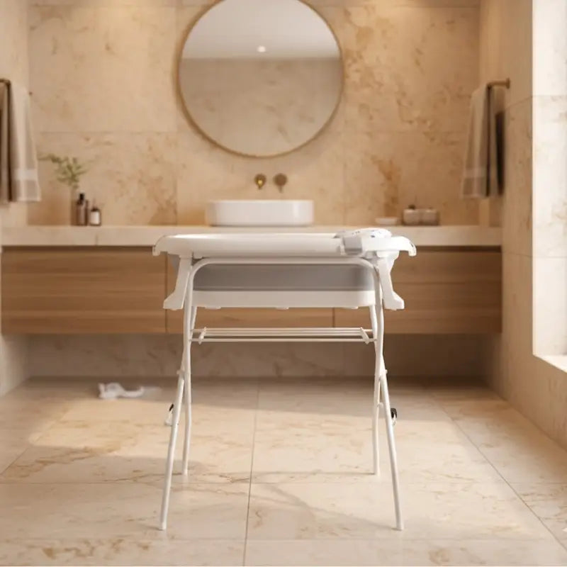 Baignoire Bébé Sur Pied Pliable Blanc