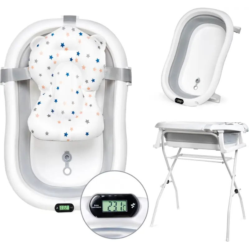 Baignoire Bébé Sur Pied Pliable Blanc