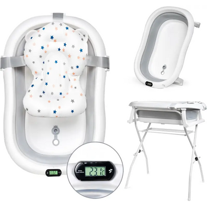 Baignoire Bébé Sur Pied Pliable Blanc