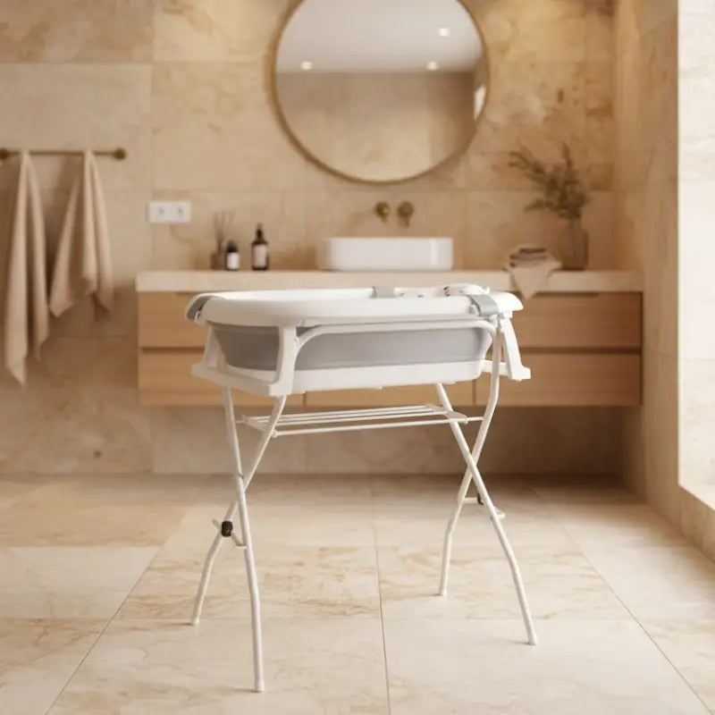 Baignoire Bébé Sur Pied Pliable Blanc