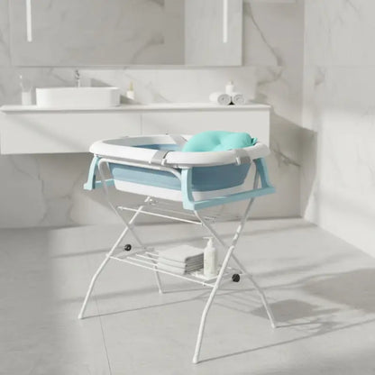 Baignoire Bébé Sur Pied Pliable Bleu