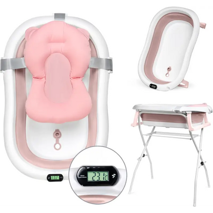 Baignoire Bébé Sur Pied Pliable Rose