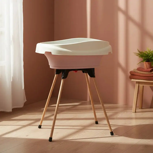 Baignoire Bebe Table a Langer 2 en 1 Rose