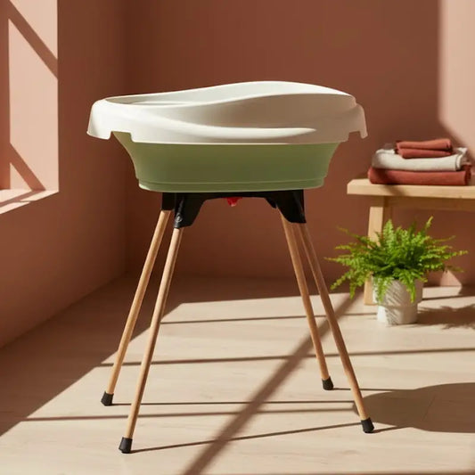 Baignoire Bebe Table a Langer 2 en 1 Vert