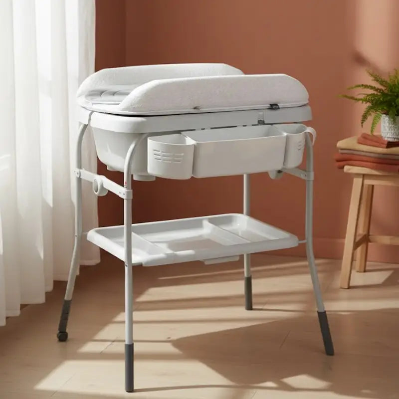 Baignoire Bebe Table à Langer Avec Rangement Blanc