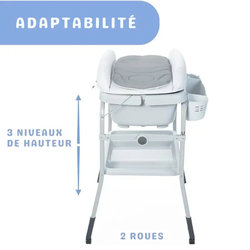 Baignoire Bebe Table à Langer Avec Rangement Gris