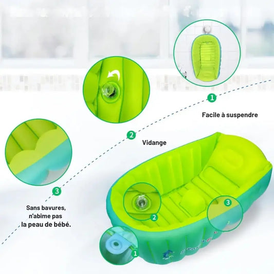 Baignoire Gonflable Bébé Avec Support De Tête