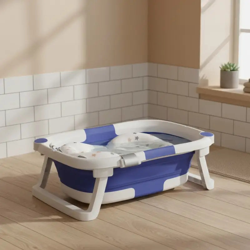 Baignoire Pliable Bébé Avec Support Bleu