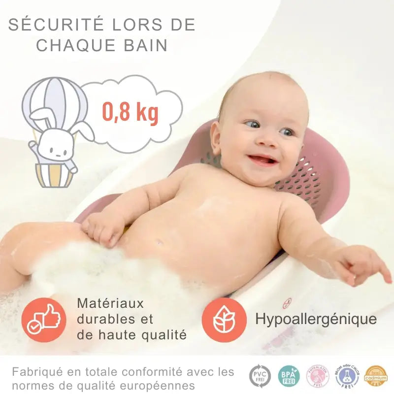 Transat De Bain Bébé Antidérapant Rose
