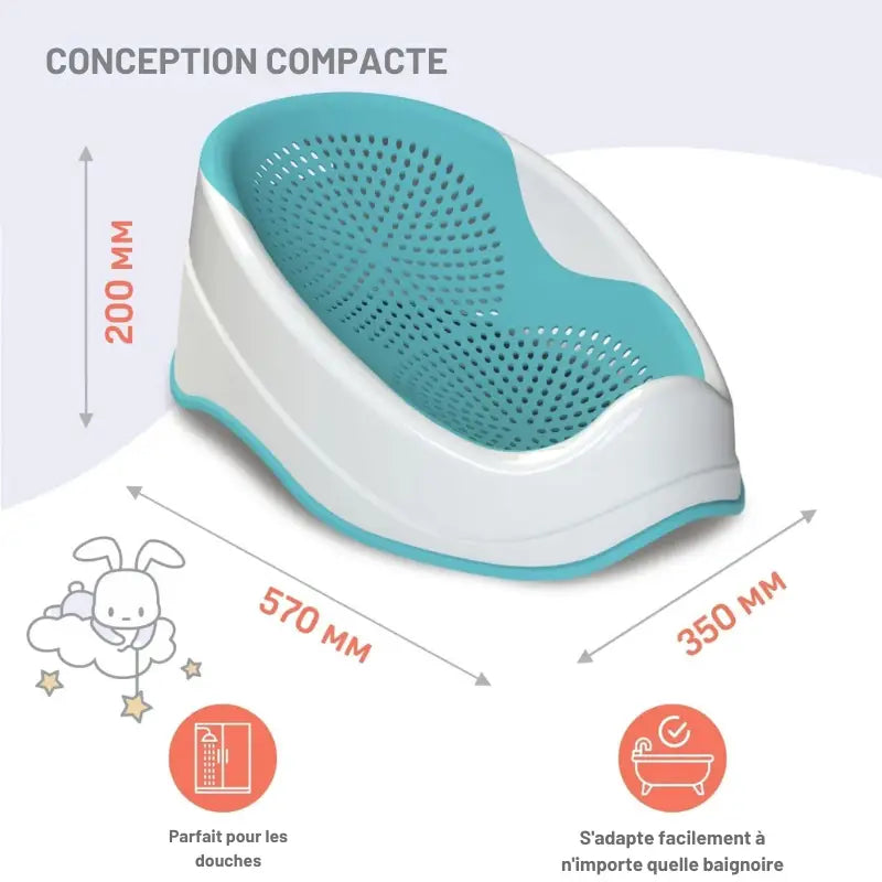 Transat De Bain Bébé Antidérapant turquoise